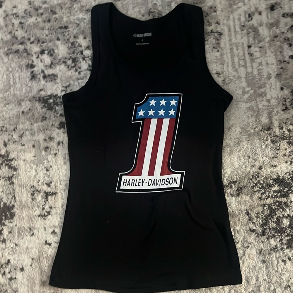 Harley Davidson - Black 1 Logo Tank Top - Small